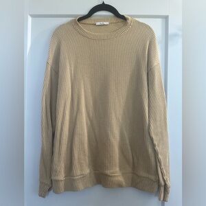 Tres Bien Tan Ribbed Sweater